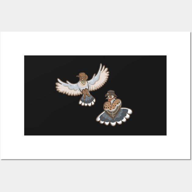 Wild West Turtle Doves Wall Art by Ginboy